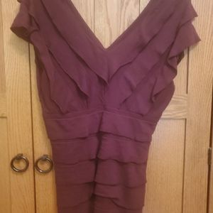 StudioM short sleeve ruffled short sleeve shirt.